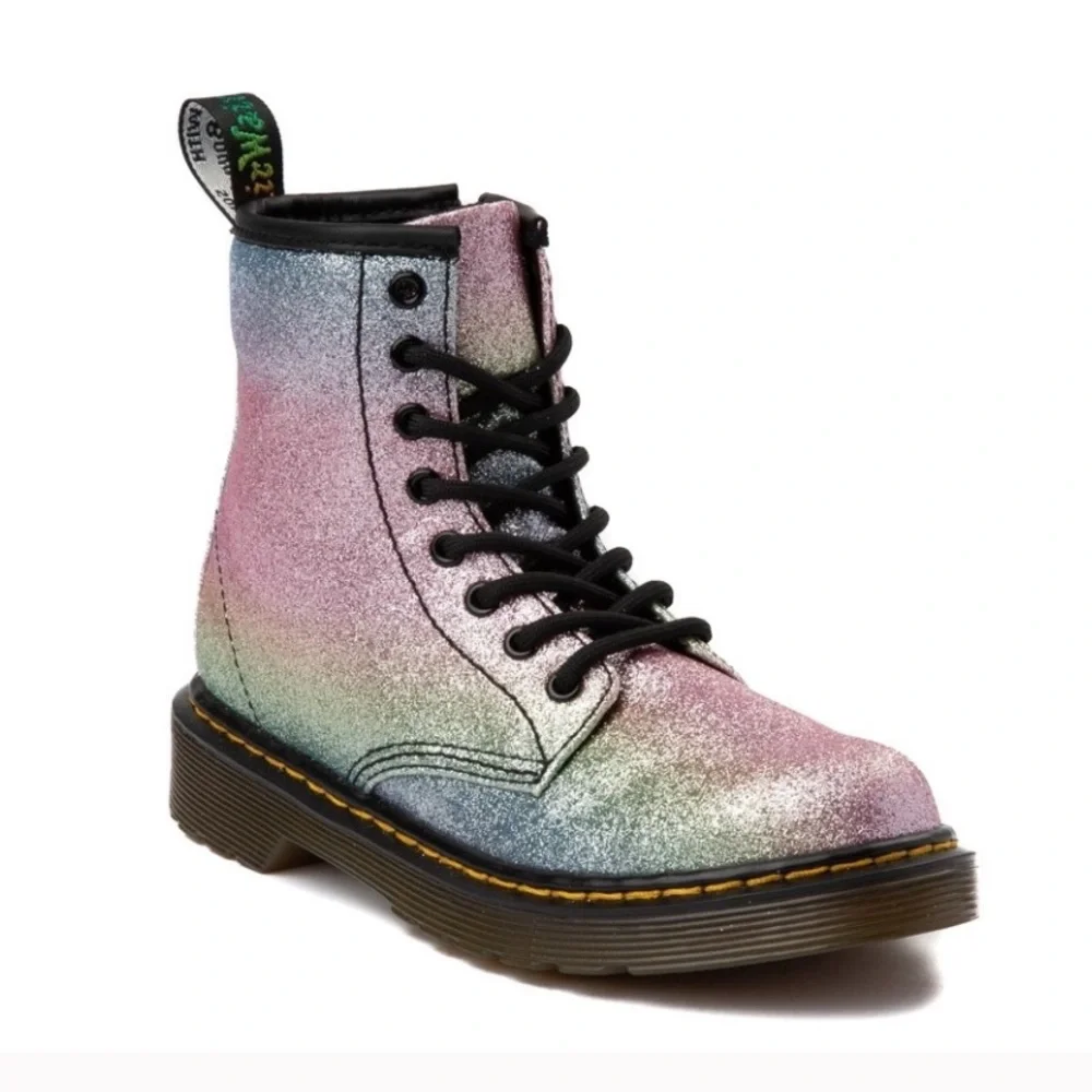 Dr. Martens 1460 PASCAL RAINBOW GLITTER Girls Boots Size 3